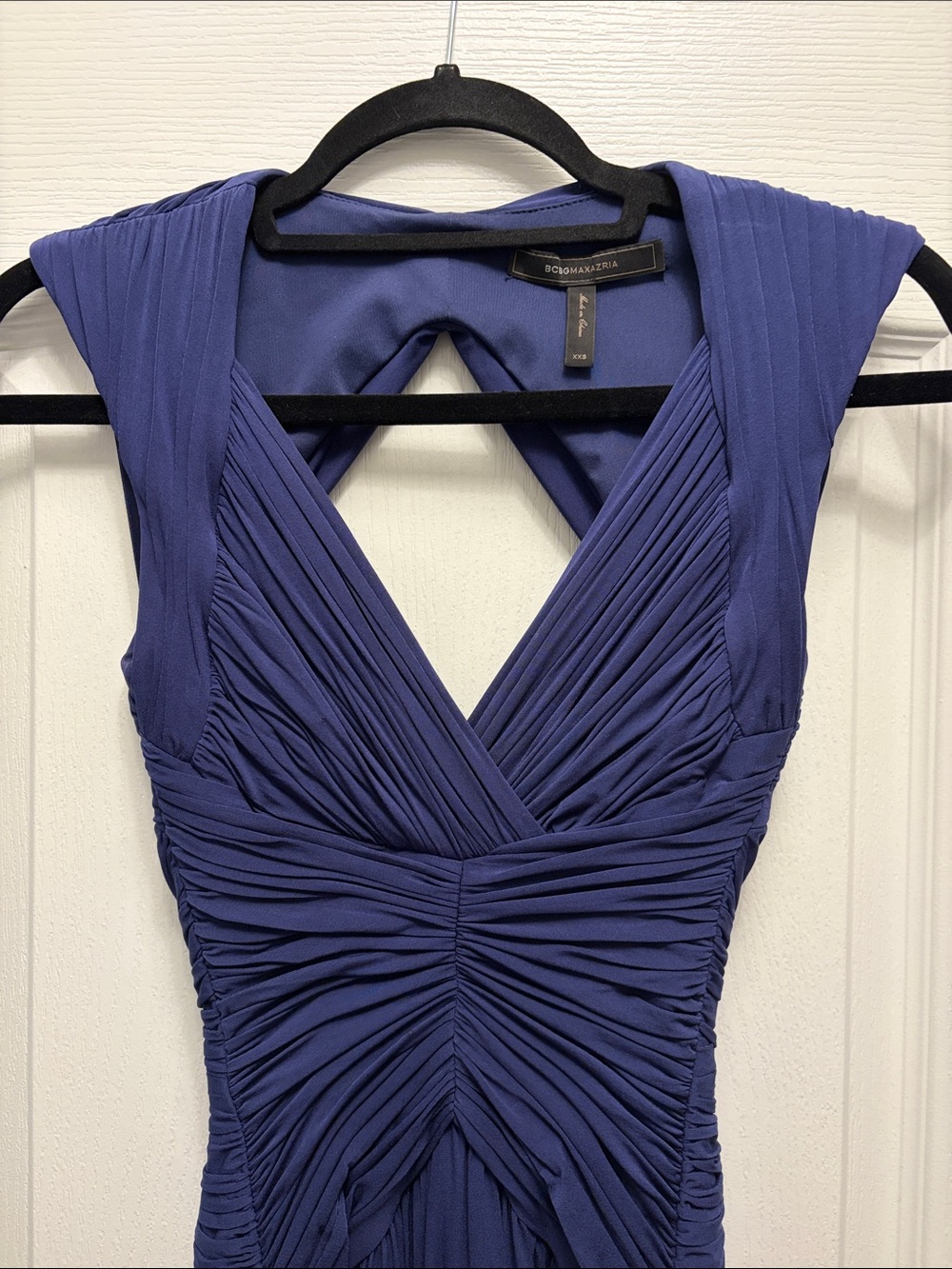 BCBGMaxAzria Deep Purple One-Shoulder Ruched Dress